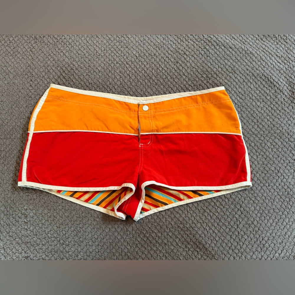 Reversible board shorts in fun colors.